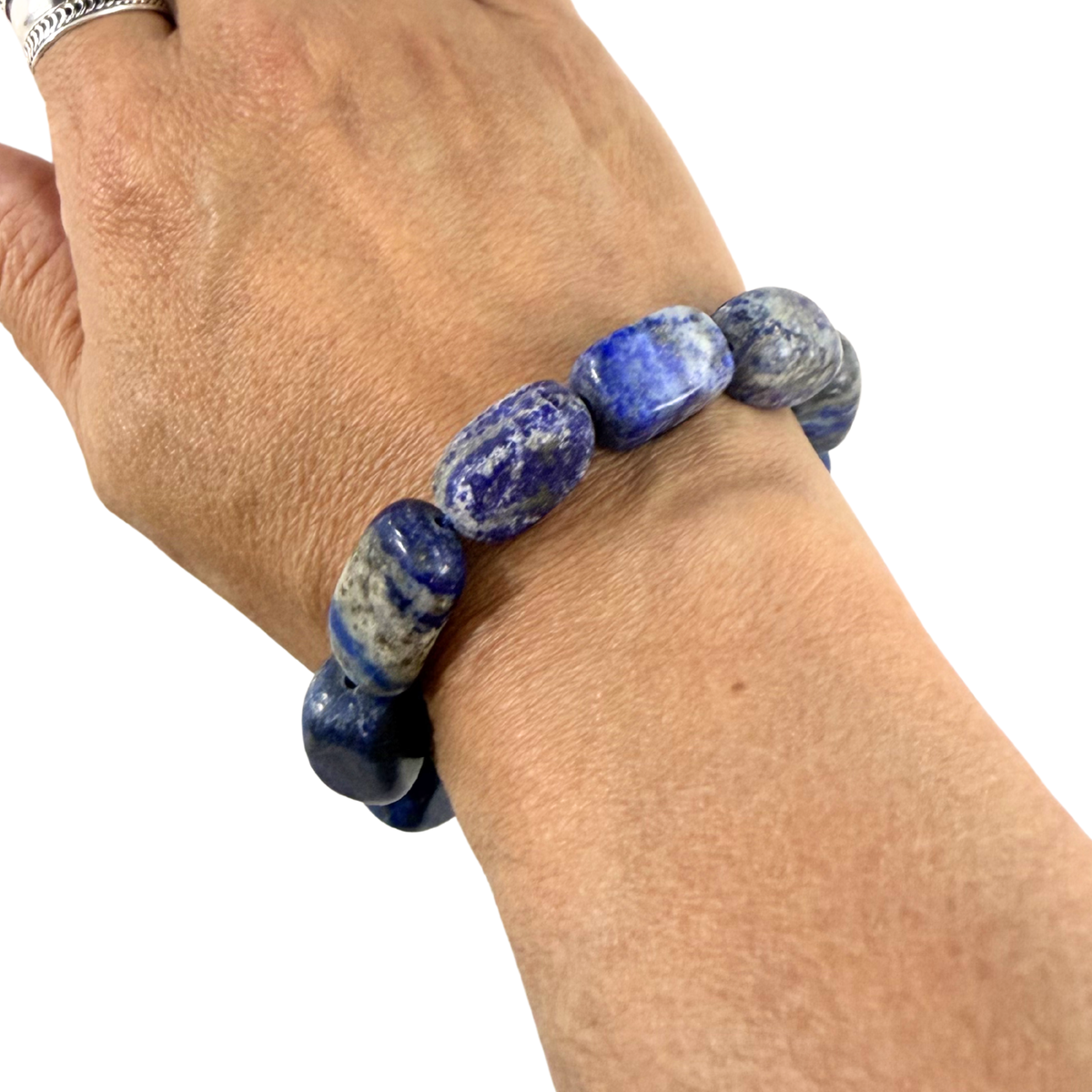 Lapis Lazuli Stretch Bracelet – Natural Crystal for Wisdom, Intuition & Third Eye Chakra