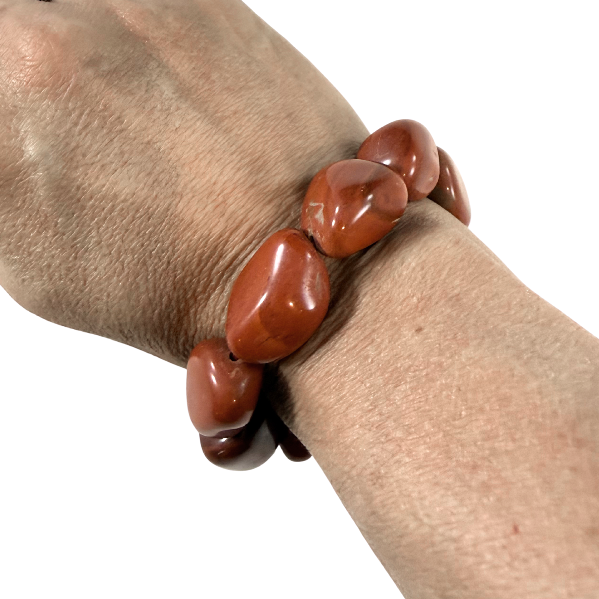 Red Jasper Stretch Bracelet – Natural Crystal for Grounding, Strength & Root Chakra