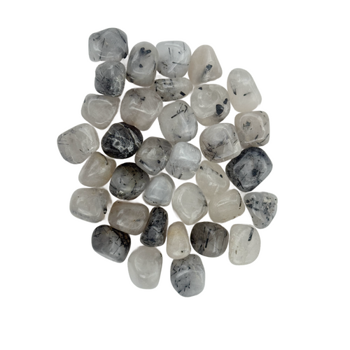 Tourmalinated Quartz Tumble Stones – Protection & Grounding Crystal for Balance and Clarity