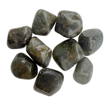 Polished Peacock Labradorite tumble stones with blue and green flashes – mystic crystal for intuition and transformation