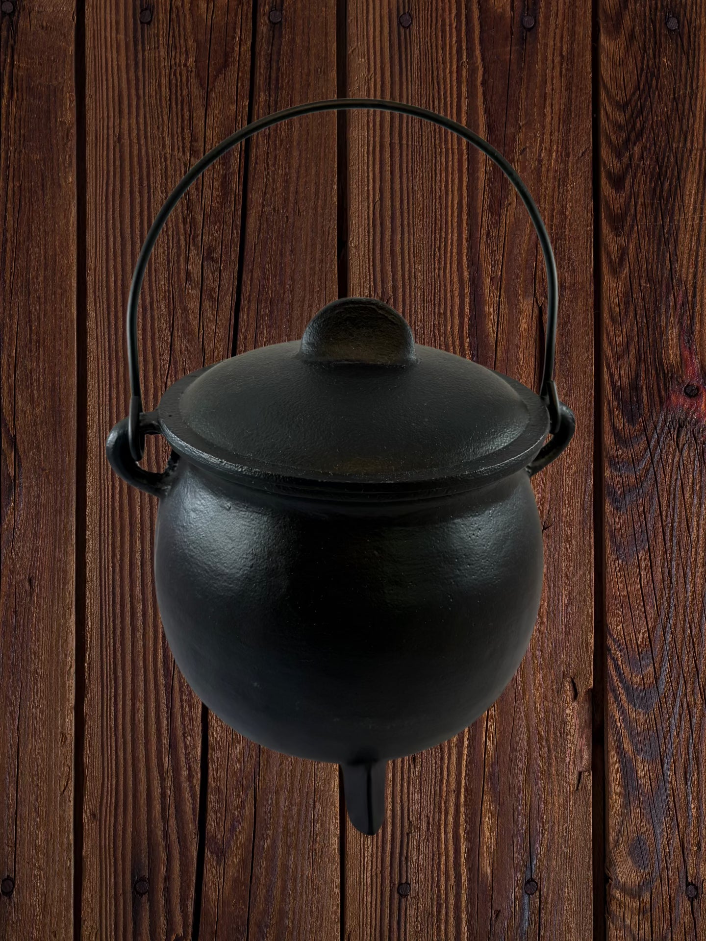 8" Cast Iron Cauldron with Lid – Ritual Vessel for Altar Work, Spell Casting & Ceremonial Magic