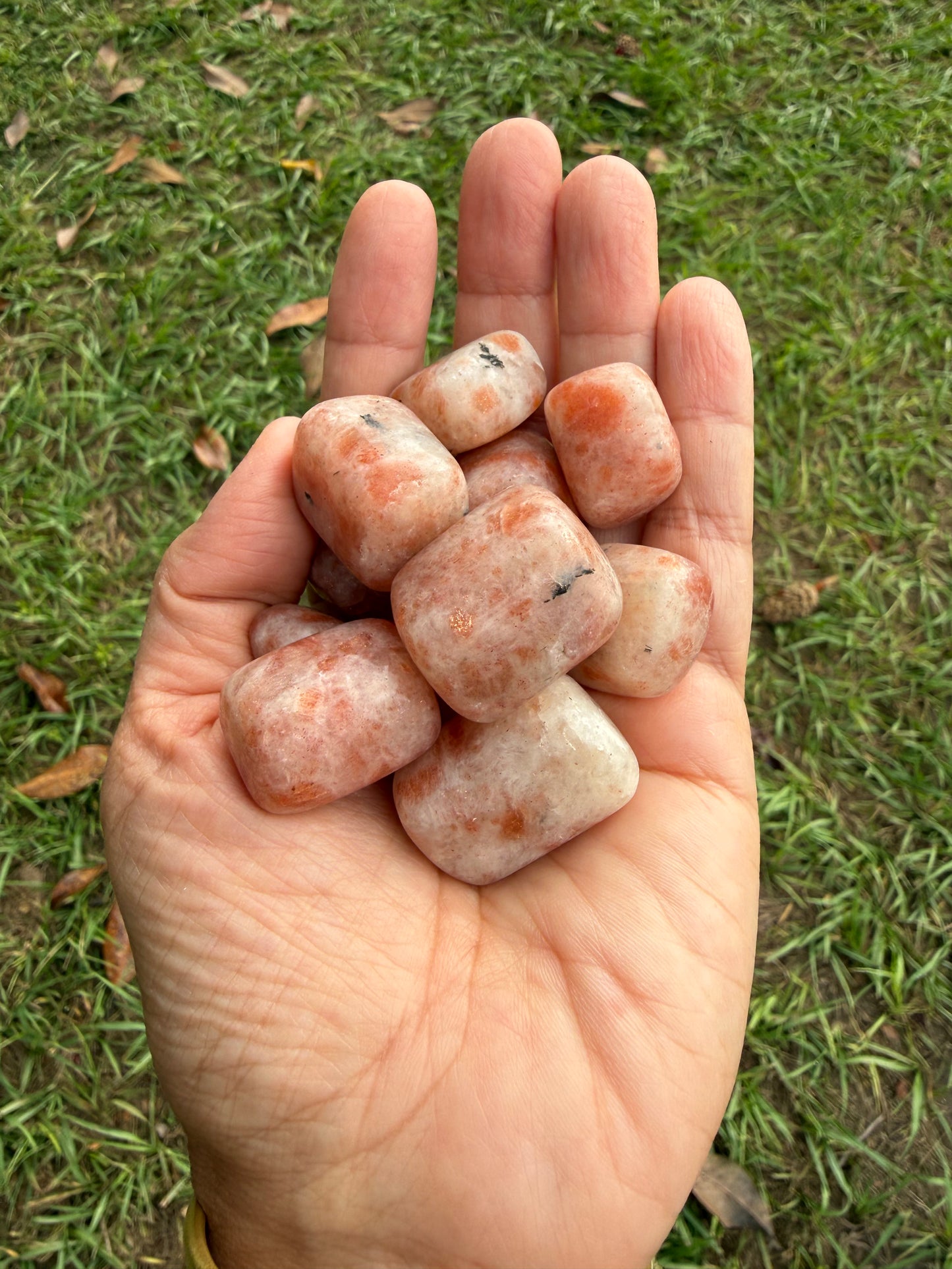 Sunstone Tumbled Stones | 1, 3 or 5 Stones, 0.75–1 in