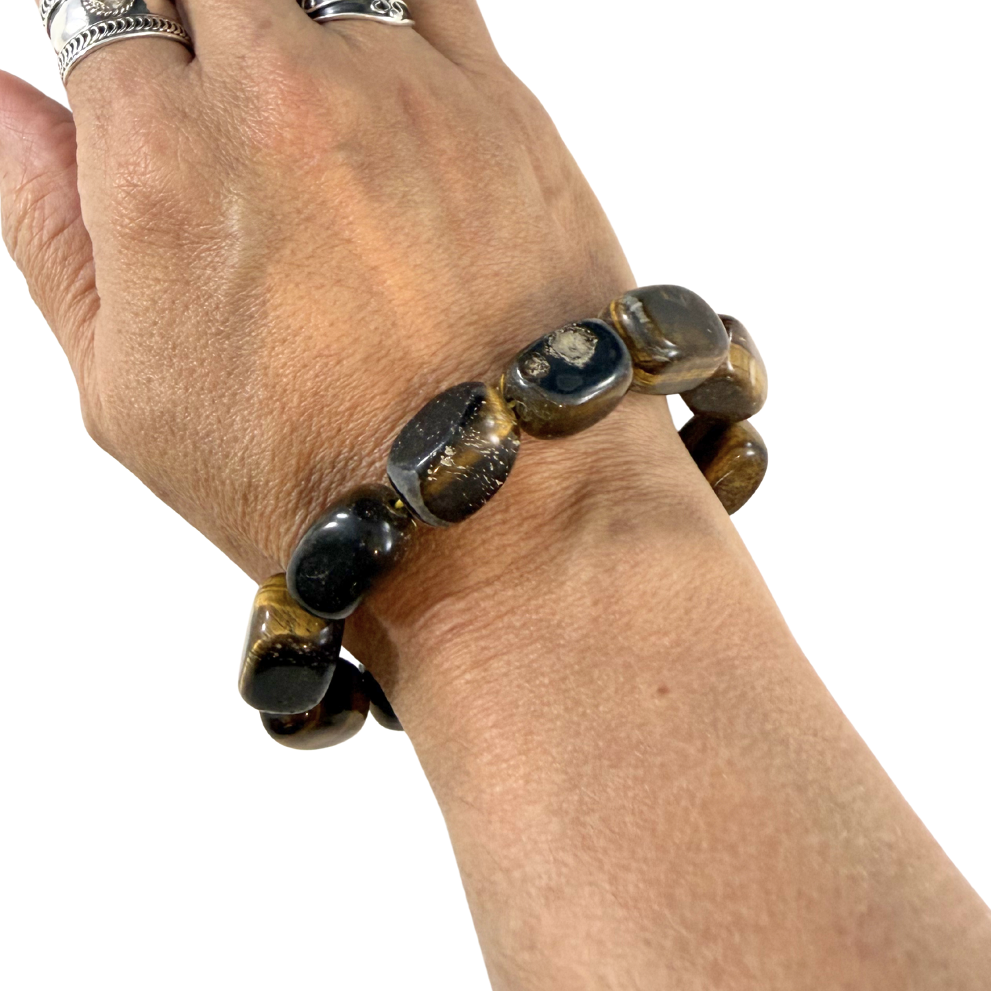Tiger Eye Stretch Bracelet – Natural Crystal for Grounding, Protection & Confidence