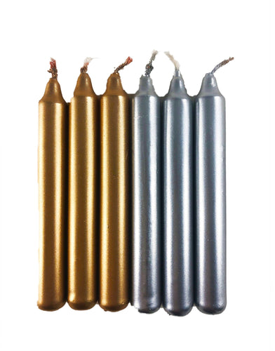 Gold and Silver Spell Candles, God and Goddess Chime candles- Set of 3 or 6