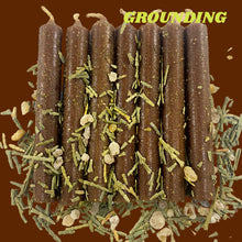 Brown Dressed Candle set of 7, Grounding/Earth Magic