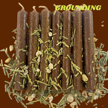 Brown Dressed Candle set of 7, Grounding/Earth Magic