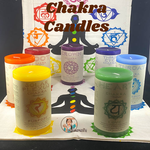 Chakra Candle Pillars: Meditation, Reiki, Yoga, Crystal Healing