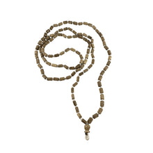 Carved Tulsi Japamala: Radha Prayer Beads, 108 Beads