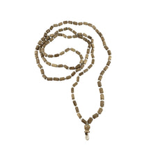 Carved Tulsi Japamala: Radha Prayer Beads, 108 Beads