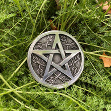 Silver Triple Moon Altar Tile: Aluminum Sacred Space Plate (3.5" D)