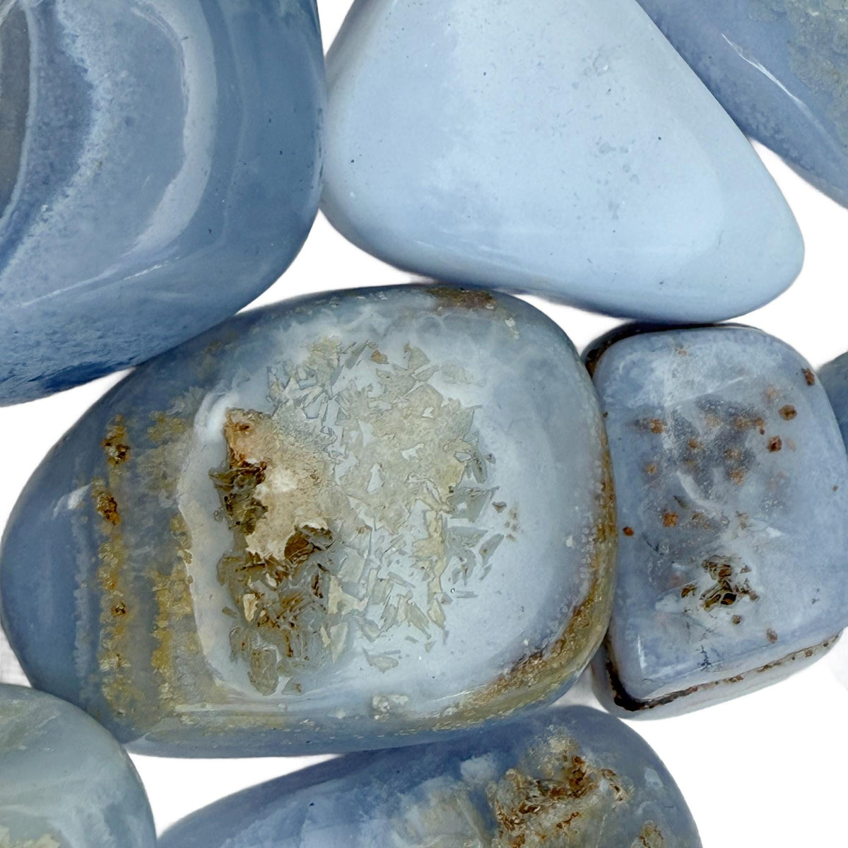 Blue Lace Agate Tumble Stone: Calming Crystal, Anxiety Support