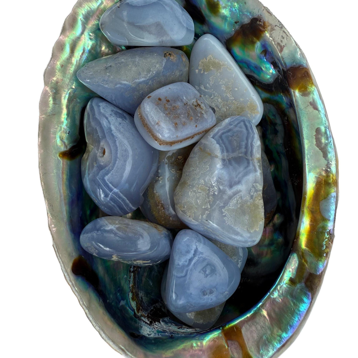 Blue Lace Agate Tumble Stone: Calming Crystal, Anxiety Support