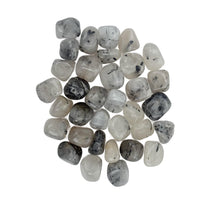 Polished Tourmalinated Quartz tumble stones with black tourmaline inclusions – protection and grounding crystal