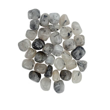 Polished Tourmalinated Quartz tumble stones with black tourmaline inclusions – protection and grounding crystal