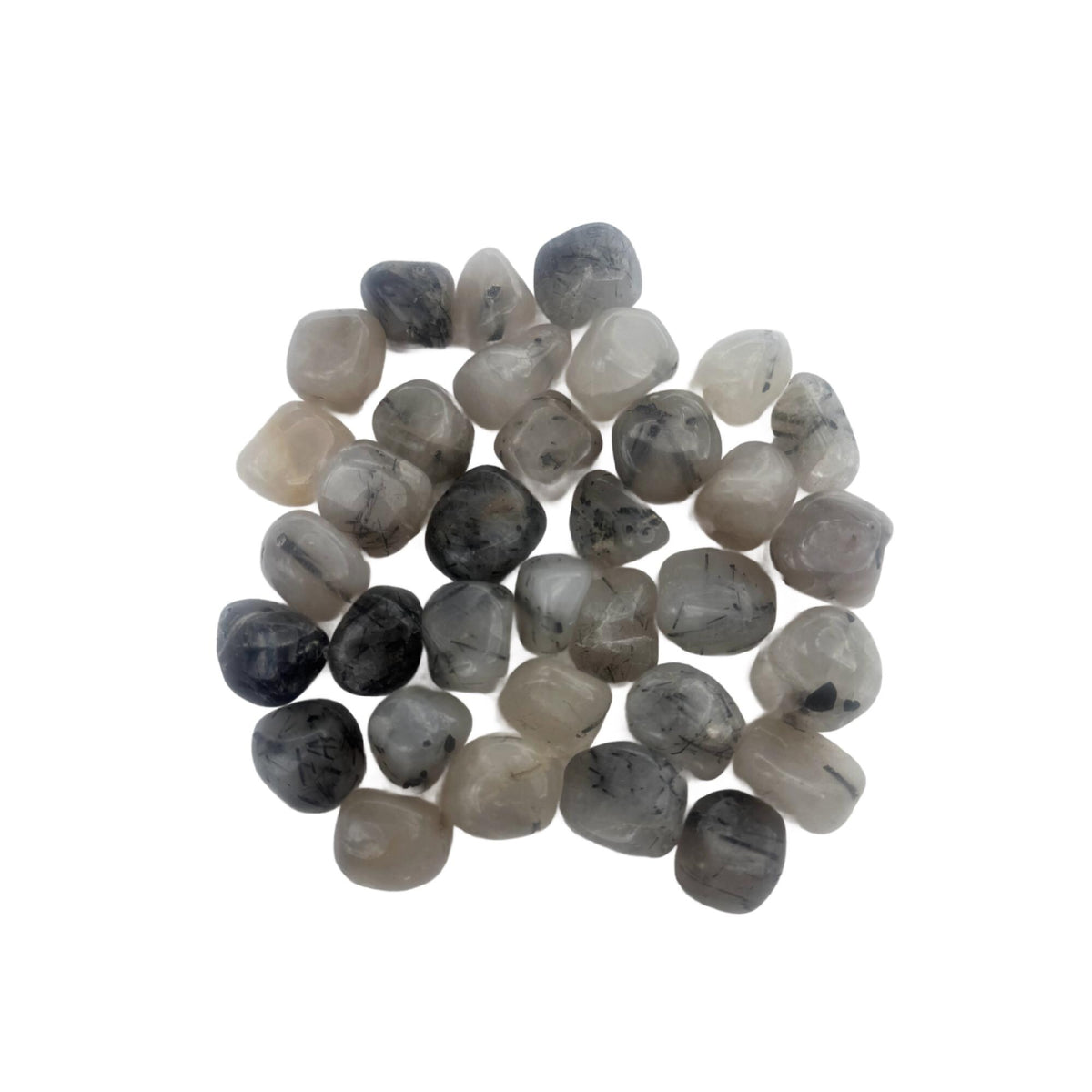 Tourmalinated Quartz Tumble Stone: Protection & Grounding Crystal