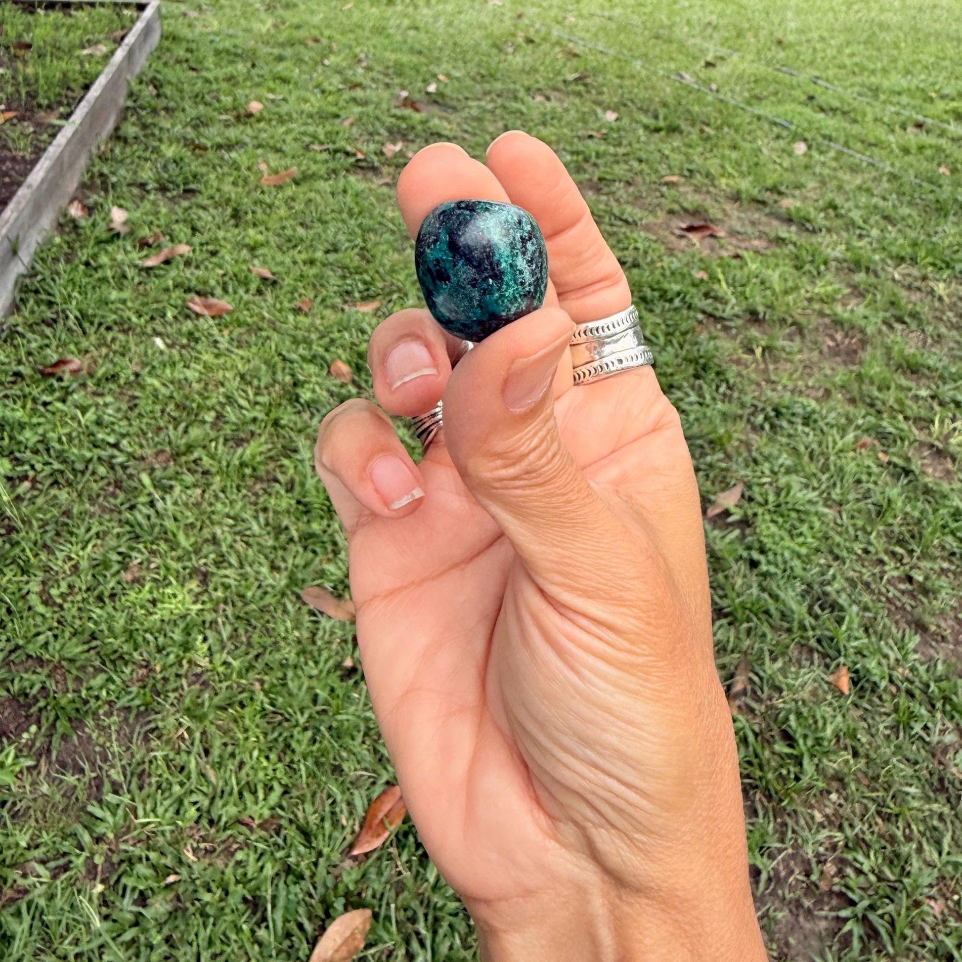 Chrysocolla Tumbled Stone | Natural Polished Chrysocolla | Healing Crystal for Throat and Heart Chakra
