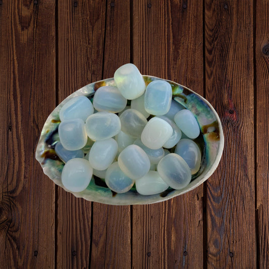 Opalite Tumble Stone (~1–1.5") • Calming Man‑Made Crystal • Third‑Eye and Crown Chakra