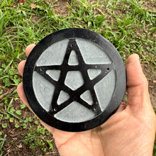 Black Stone Pentagram Altar Incense Holder | Wiccan Pagan Ritual Tool and Spiritual Décor