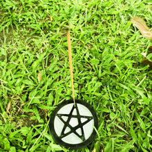 Black Stone Pentagram Altar Incense Holder | Wiccan Pagan Ritual Tool and Spiritual Décor
