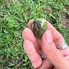 Unakite Tumbled Stone – Heart and Root Chakra Healing • Emotional Balance & Insight