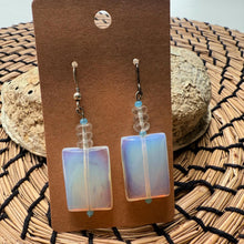 Opal and quartz Dangle Earrings – Elegant & Ethereal