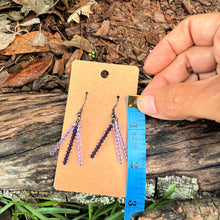 Lavender Purple Swarovski Bicone Earrings with Black Sterling Silver Hooks — Elegant Dangling Duo