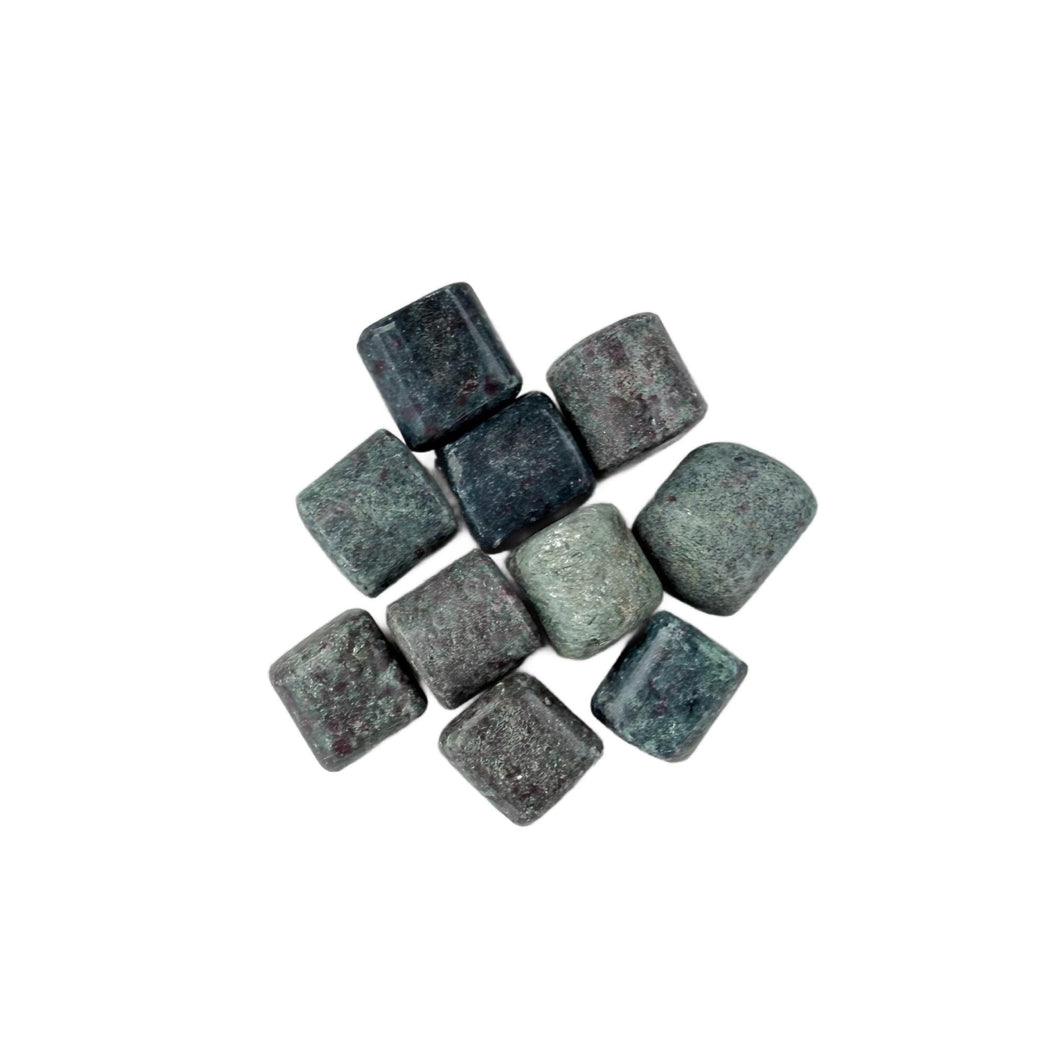 Ruby‑in‑Kyanite Tumble Stone (~1.5″) • Natural Healing Gemstone • Heart, Throat, Root Chakra
