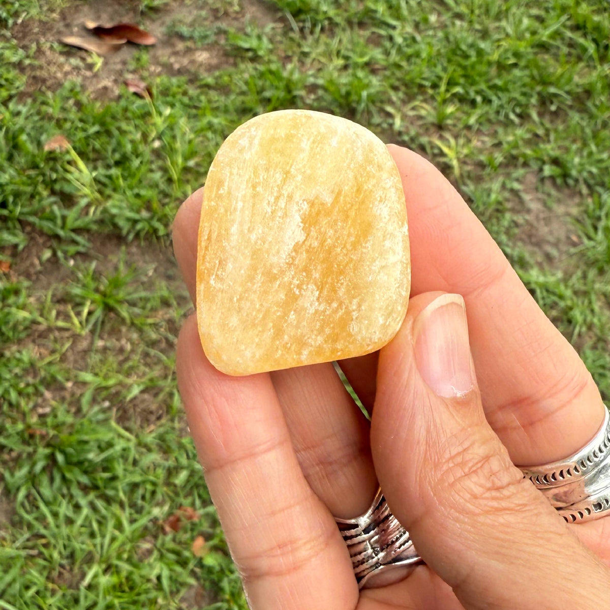 Orange Calcite Tumble Stone | Healing Crystal for Joy, Creativity & Positive Energy