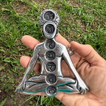 Meditation Chakra Balancing Silver Figure | Chakra Healing & Spiritual Energy Decor