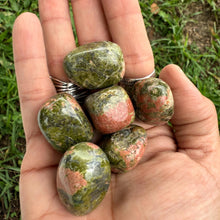 Unakite Tumbled Stone – Heart and Root Chakra Healing • Emotional Balance & Insight