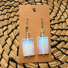 Opal and quartz Dangle Earrings – Elegant & Ethereal