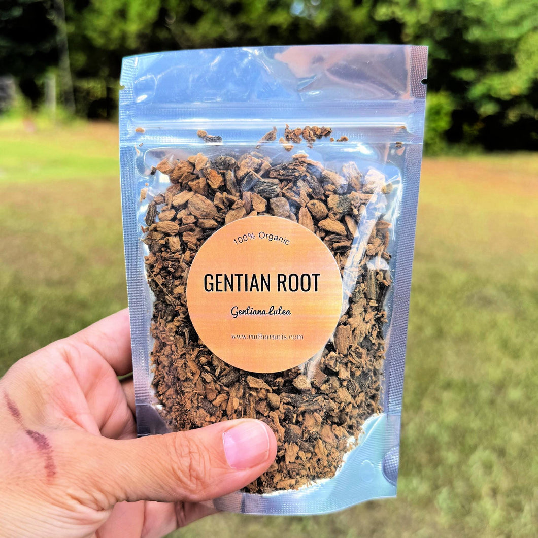 Organic Gentian Root | Dried Gentiana lutea | Herbal Apothecary | Bitter Herb for Energy, Grounding & Ritual