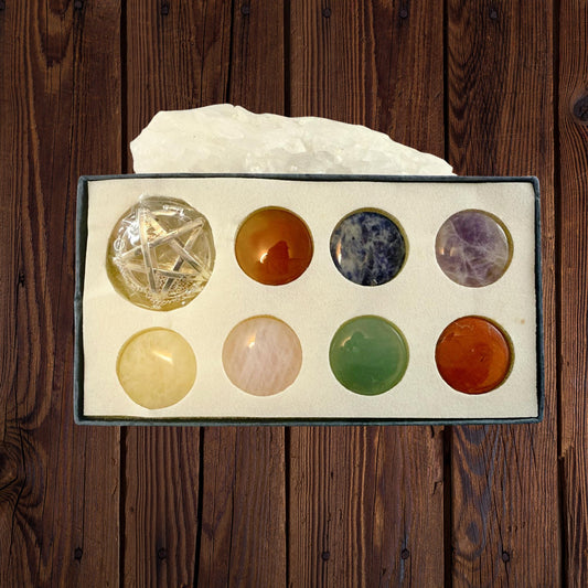 Chakra Pendulum Pentagram • 7 Interchangeable Gemstones • Energy Healing & Divination Tool