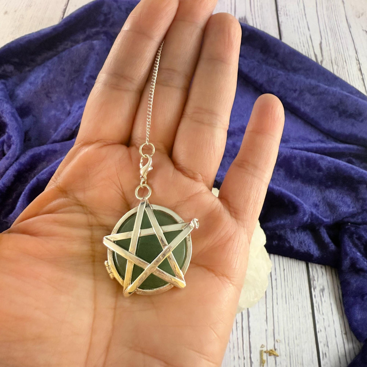 Chakra Pendulum Pentagram • 7 Interchangeable Gemstones • Energy Healing & Divination Tool