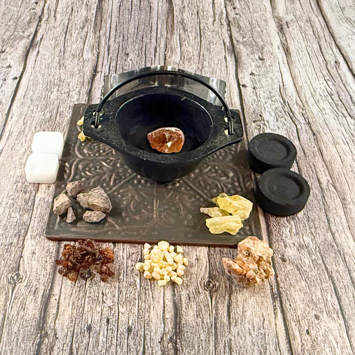 Granular Resin Incense Starter Kit | Charcoal Burner, Camphor, Tongs Included