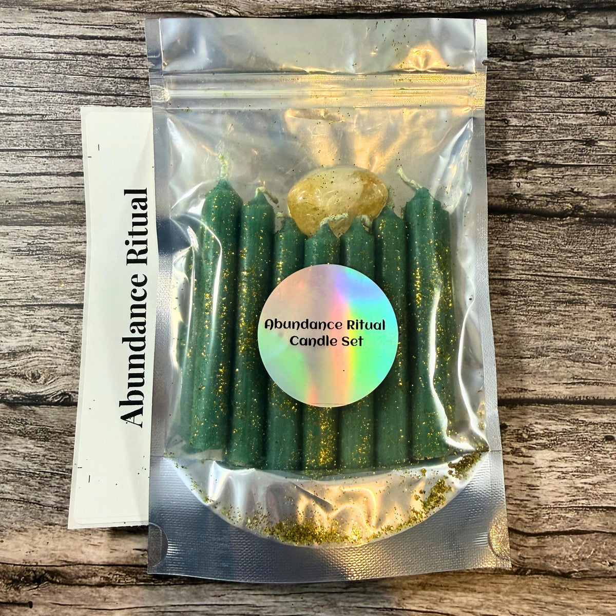 Abundance Ritual Candle Set – Dressed Green Spell Candles for Money, Prosperity & Wealth Manifestation