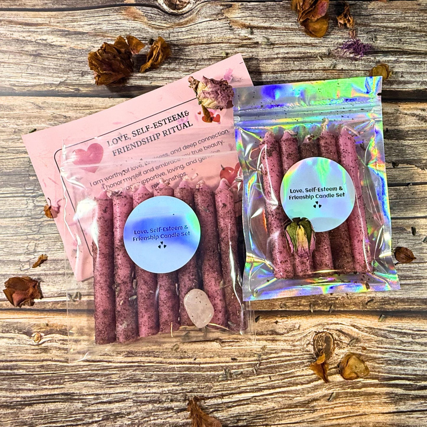Love, Self-Esteem & Friendship Ritual Candle Set – Dressed Pink Spell Candles
