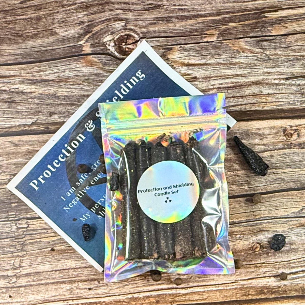 Hand-Dressed Black Spell Candles – Protection, Shielding, Energy Clearing Ritual Set