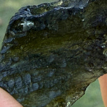 natural Czech Moldavite raw stone closeup