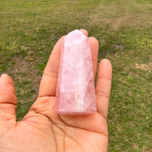 Rose Quartz Point Crystal Tower | Natural Pink Quartz Point | Polished Crystal Point | Home Decor | Gift for Crystal Collector | 3.5x1.5x1.2