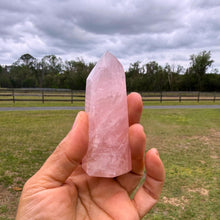 Rose Quartz Point Crystal Tower | Natural Pink Quartz Point | Polished Crystal Point | Home Decor | Gift for Crystal Collector | 3.5x1.5x1.2