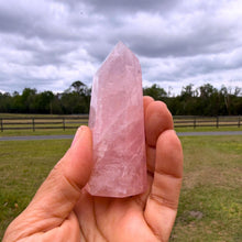 Rose Quartz Point Crystal Tower | Natural Pink Quartz Point | Polished Crystal Point | Home Decor | Gift for Crystal Collector | 3.5x1.5x1.2