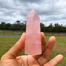 Rose Quartz Point Crystal Tower | Natural Pink Quartz Point | Polished Crystal Point | Home Decor | Gift for Crystal Collector | 3.5x1.5x1.2