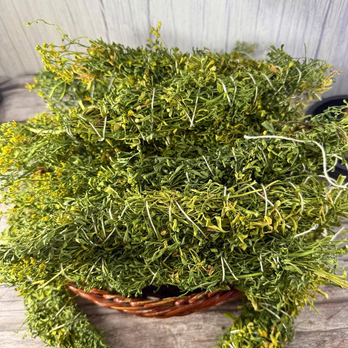Ruta Graveolens Smudge Stick (Ruda) – 10-inch Handmade Rue Bundle for Protection & Cleansing – Natural, Pesticide-Free, Ritual Herb