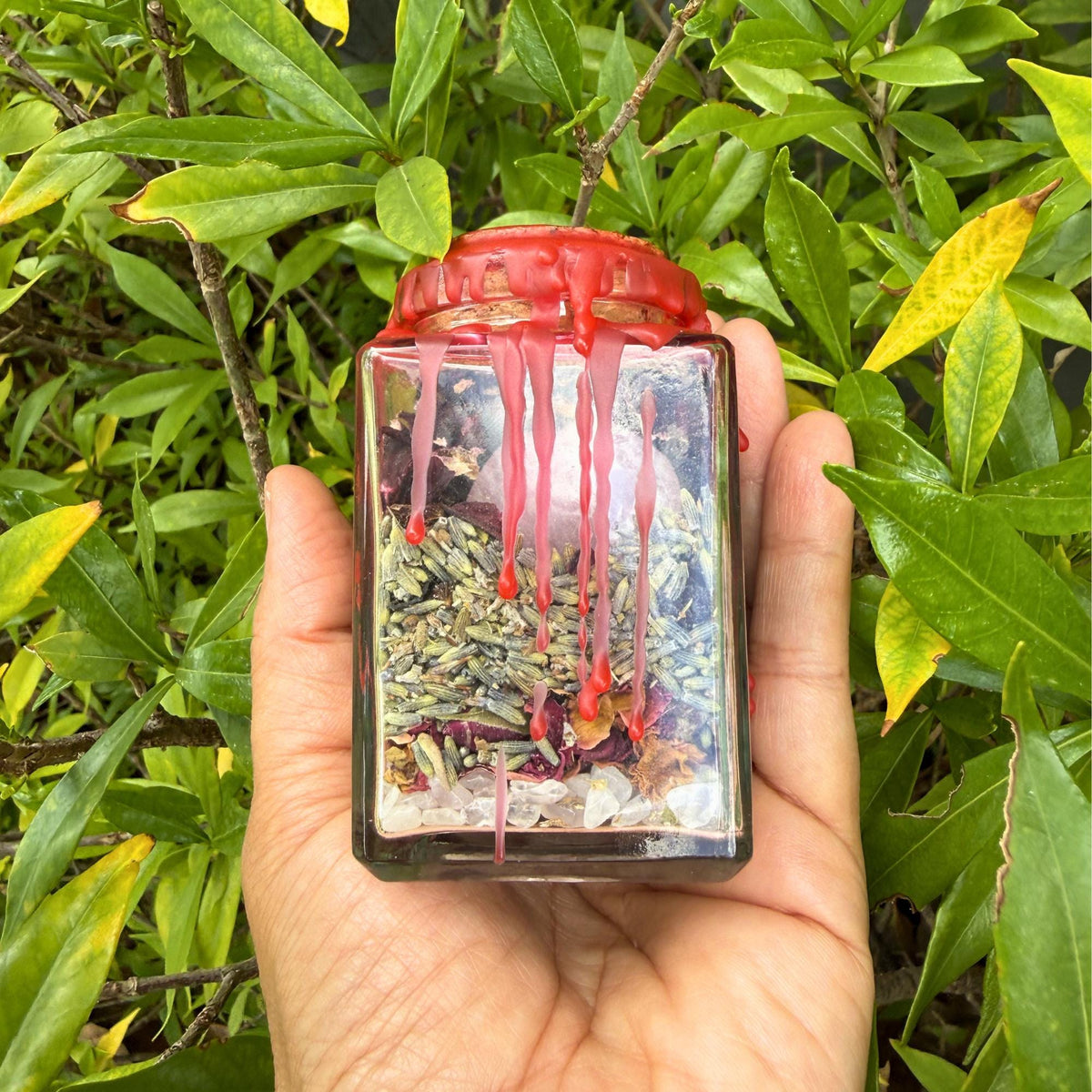 Love Spell Jar • Attraction & Self-Love Ritual • Rose Quartz Crystal • Handmade Witchcraft Jar • Herbal Magic