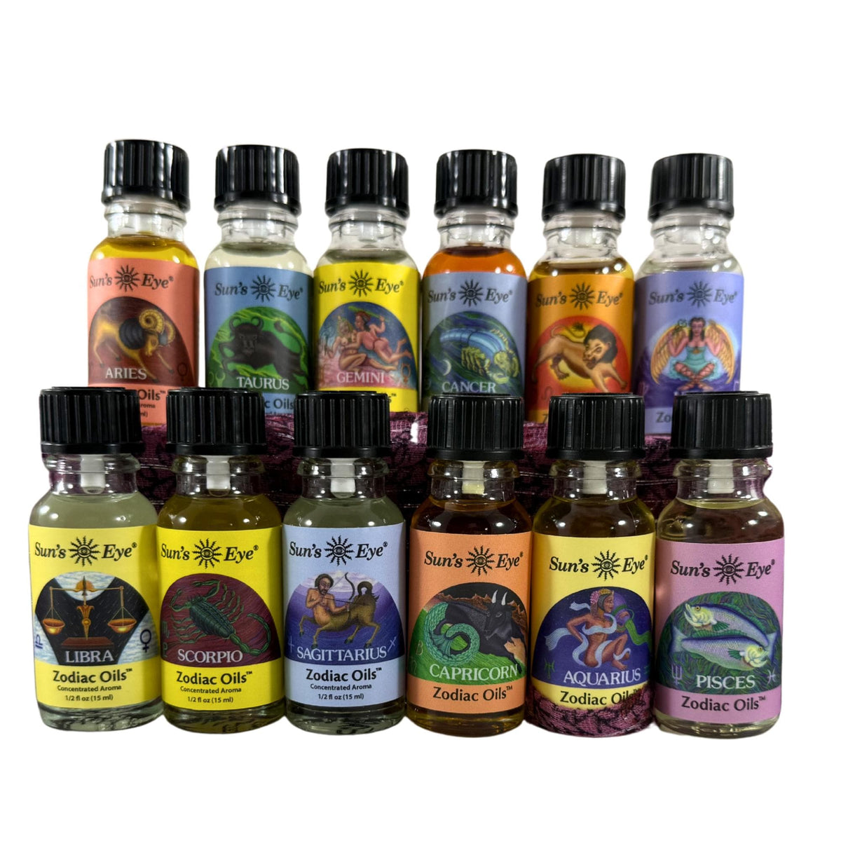 Sun’s Eye Zodiac Oils – Astrological Ritual Aroma Oils for Spiritual & Zodiac-Inspired Practices