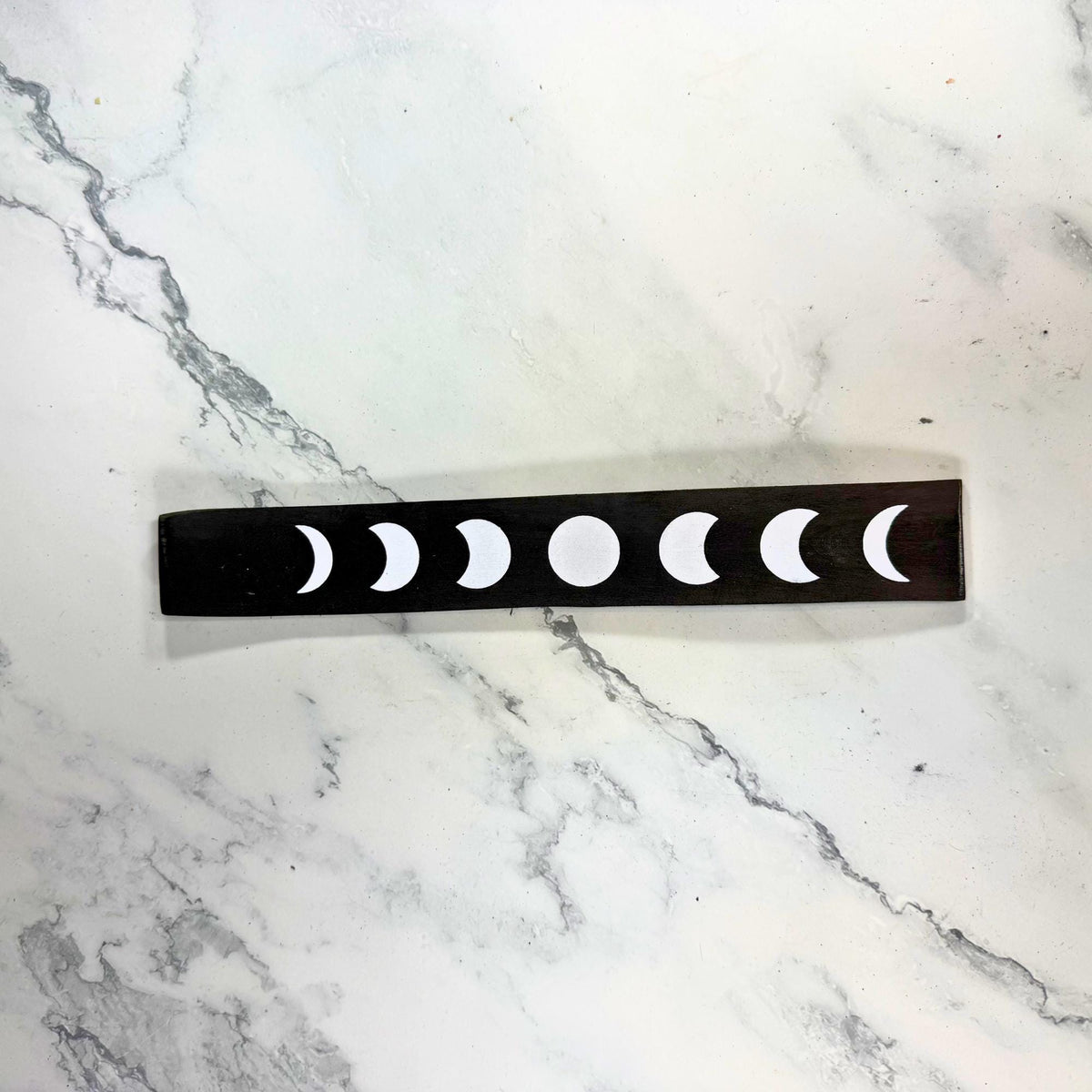 Black Moon Incense Tray – Celestial Ash Catcher for Incense Sticks | Moon Phase Altar Decor | Meditation & Spiritual Gift