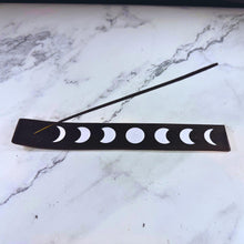 Black Moon Incense Tray – Celestial Ash Catcher for Incense Sticks | Moon Phase Altar Decor | Meditation & Spiritual Gift