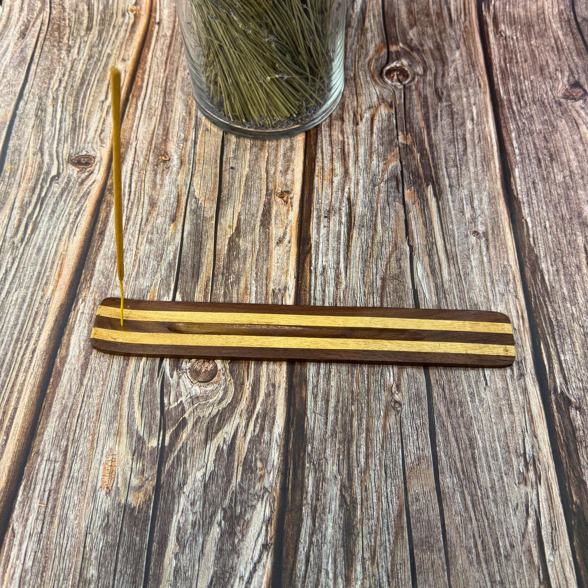 Wooden Incense Holder | Incense Stick Burner | Ash Catcher Tray | Carved Wood Incense Holder | Pentagram Incense Burner | Moon Phase Holder