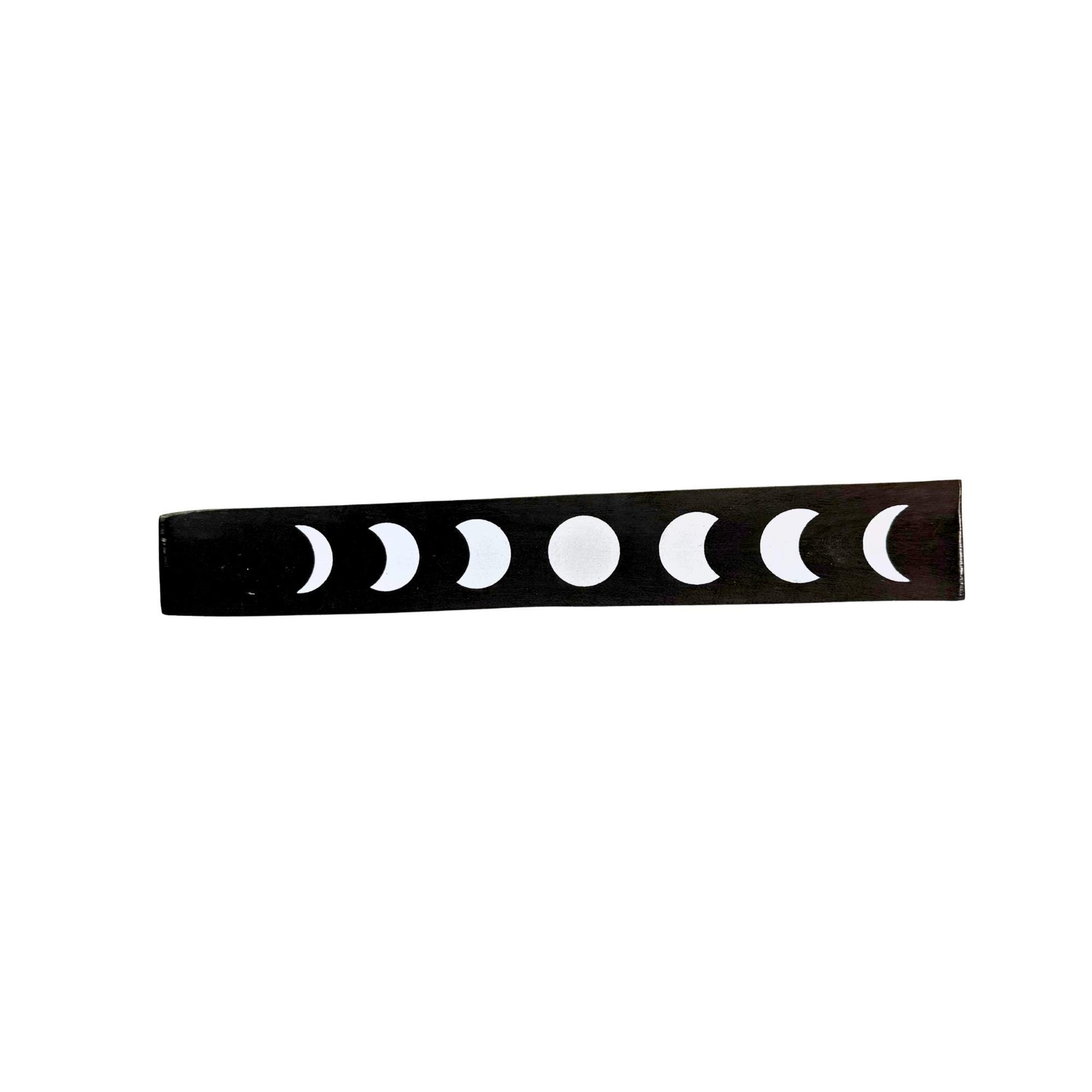 Black Moon Incense Tray – Celestial Ash Catcher for Incense Sticks | Moon Phase Altar Decor | Meditation & Spiritual Gift